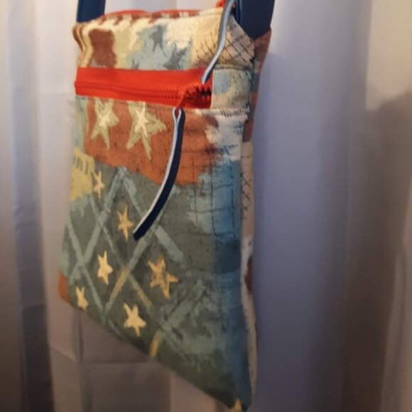 New Patriotic Stars & Stripes USA Canvas Crossbody Purse ShoulderBag Retro look - Picture 4 of 12